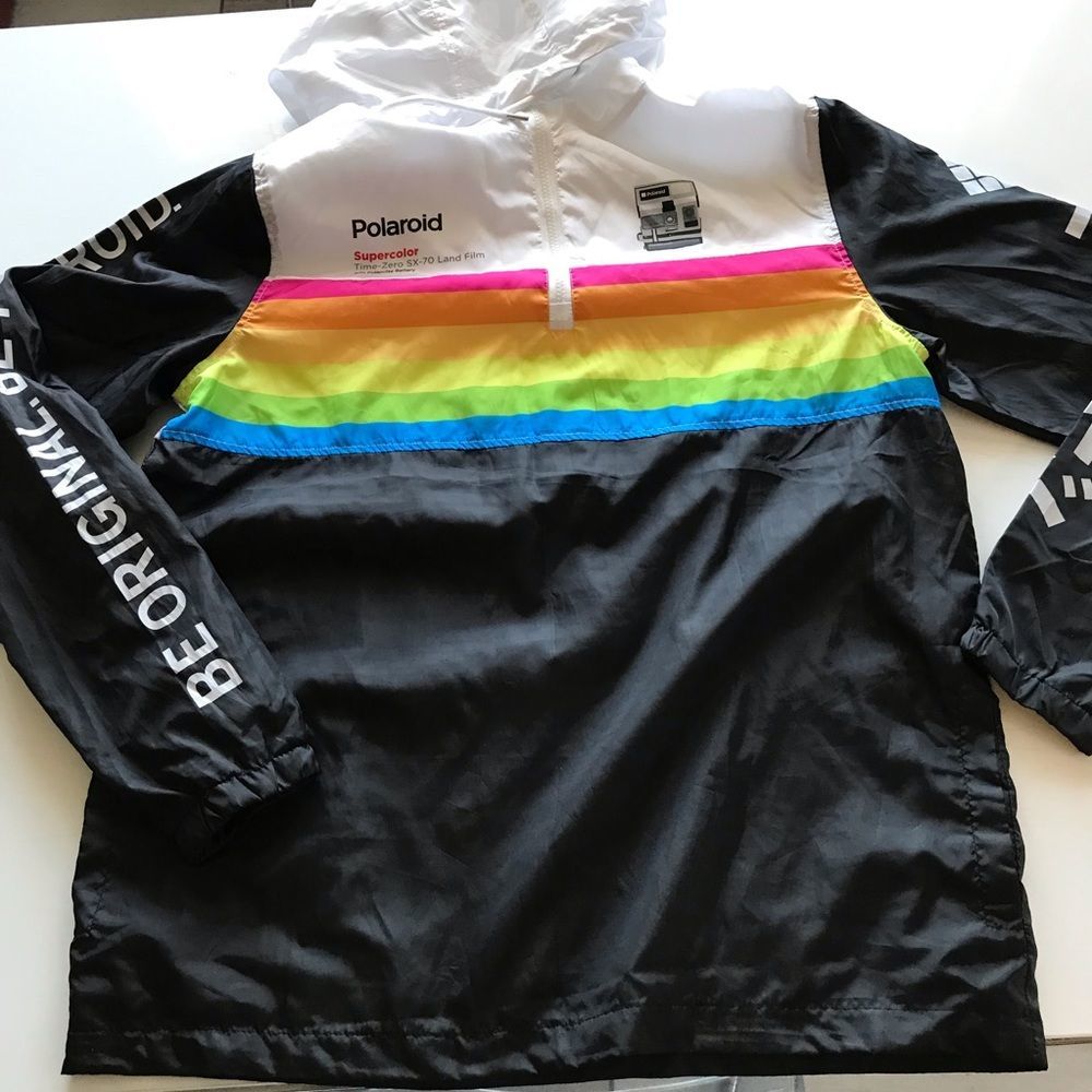 Polaroid colorful hooded windbreaker new no tags